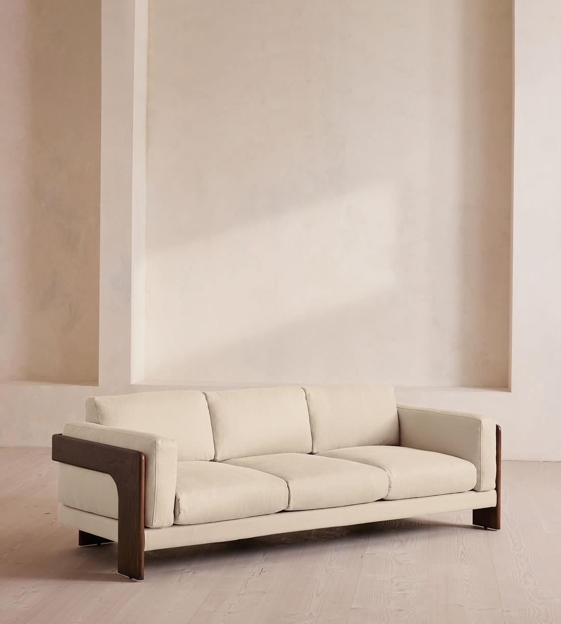 Marcia Three Seater Sofa - Linen - Bisque - Listing - Image 1