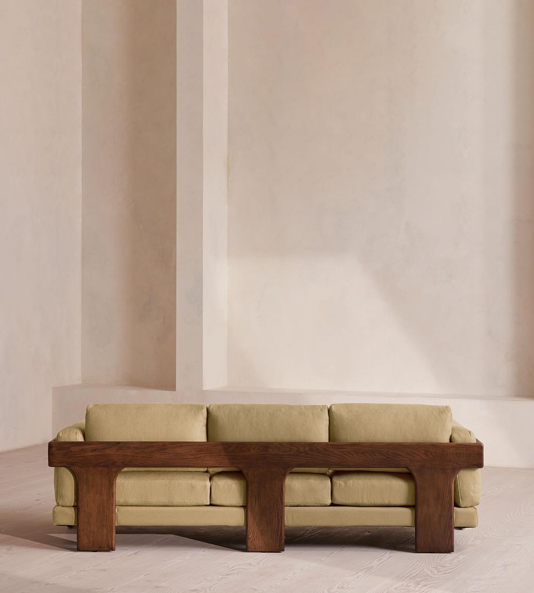 Marcia Three Seater Sofa - Linen - Wheat - Images - Image 5