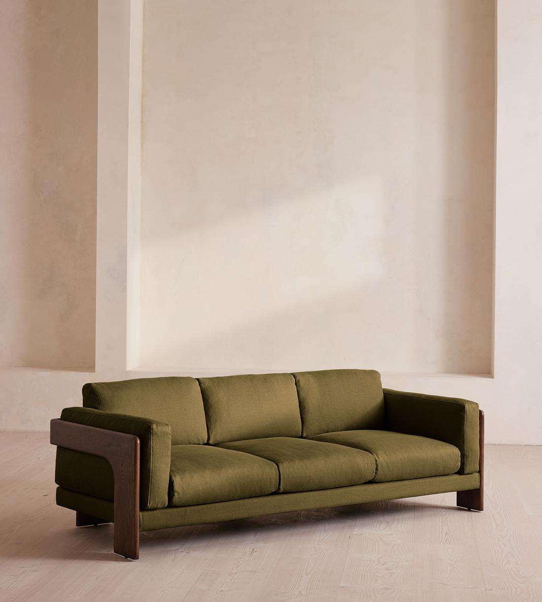 Marcia Three Seater Sofa - Linen - Olive - US - Listing - Image 2