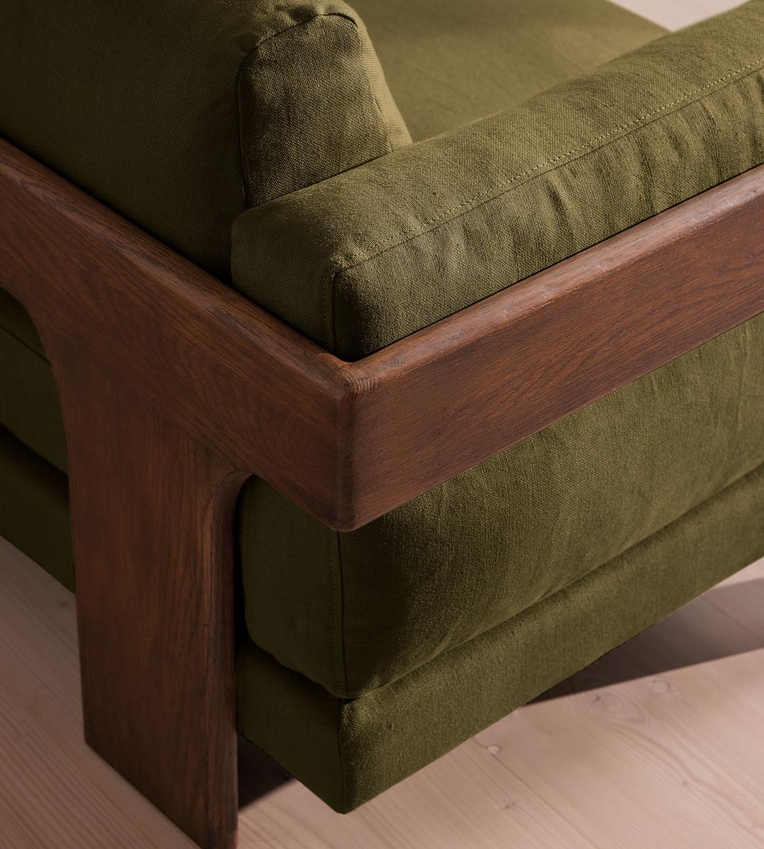 Marcia Three Seater Sofa - Linen - Olive - US - Images - Image 5