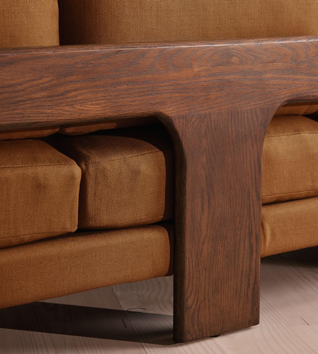 Marcia Three Seater Sofa - Linen - Terracotta - UK - Images - Image 5
