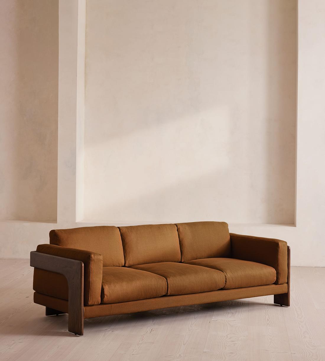 Marcia Three Seater Sofa - Linen - Terracotta - US - Listing - Image 1