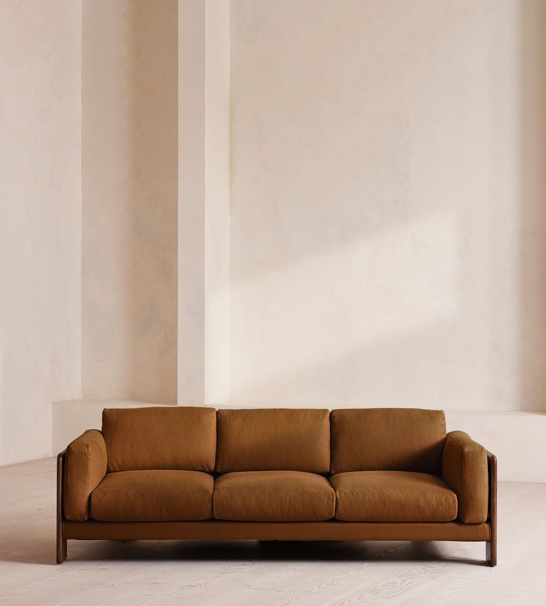 Marcia Three Seater Sofa - Linen - Terracotta - US - Listing - Image 2