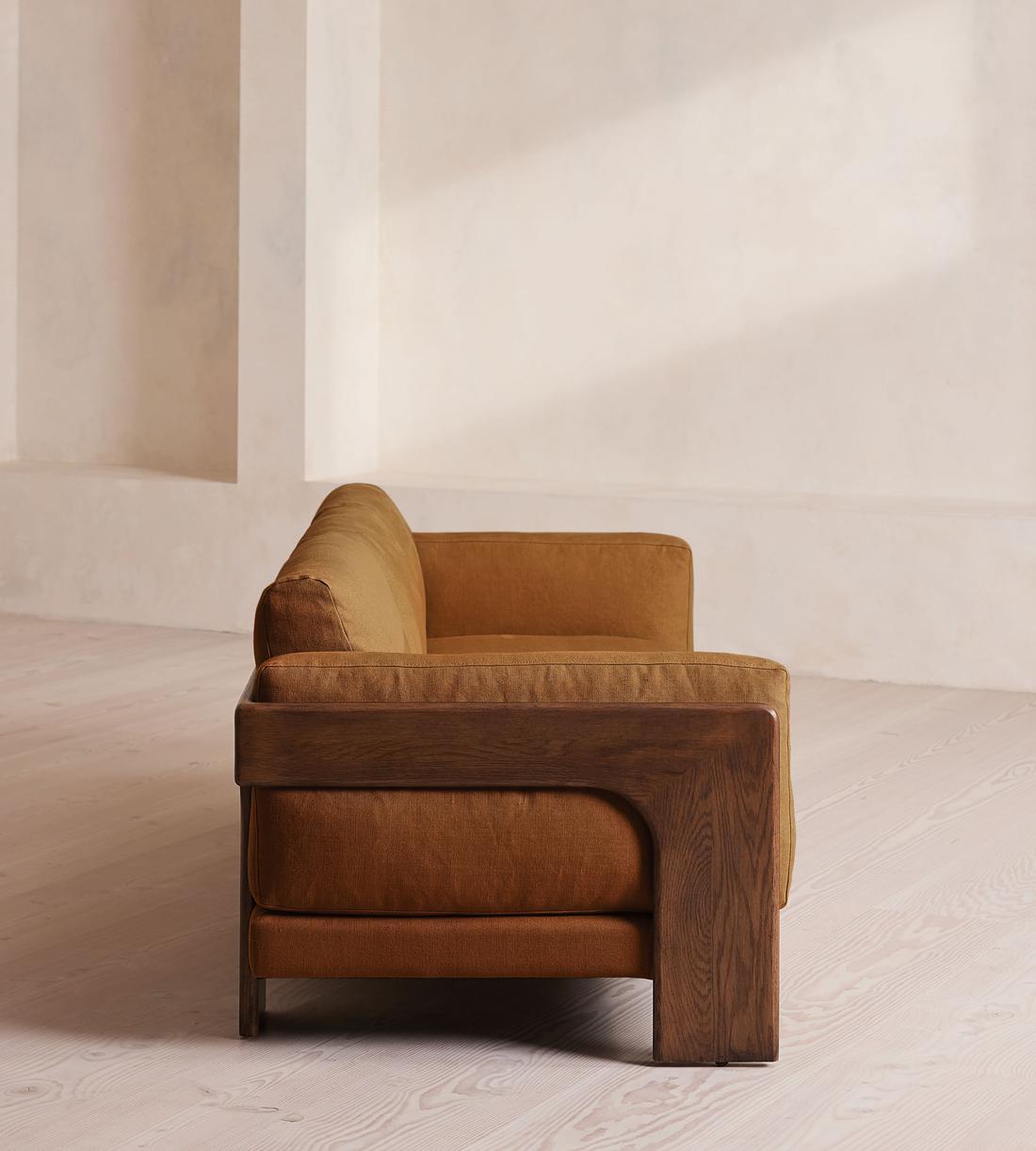 Marcia Three Seater Sofa - Linen - Terracotta - US - Images - Image 3