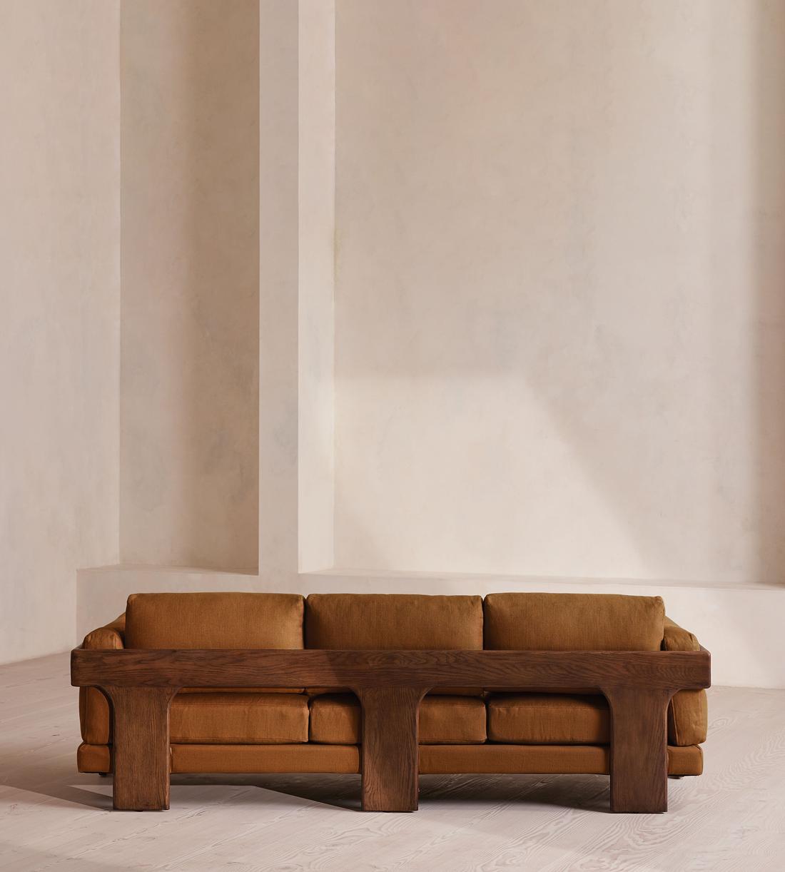 Marcia Three Seater Sofa - Linen - Terracotta - US - Images - Image 4