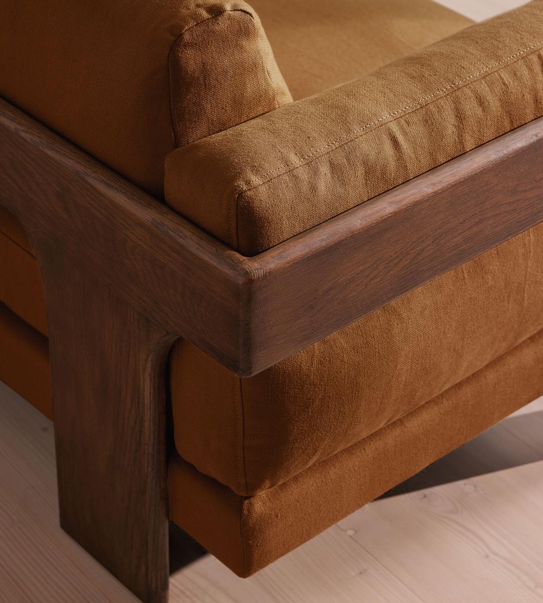 Marcia Three Seater Sofa - Linen - Terracotta - US - Images - Image 5
