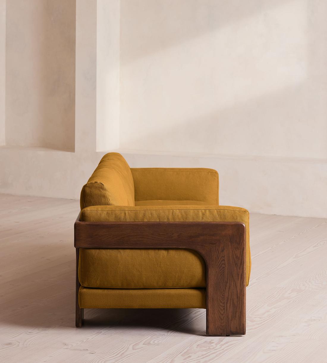 Marcia Three Seater Sofa - Linen - Turmeric - UK - Images - Image 3