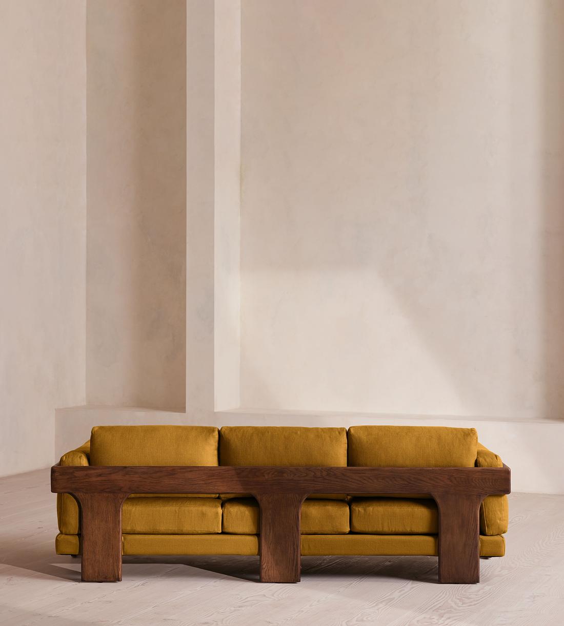 Marcia Three Seater Sofa - Linen - Turmeric - US - Images - Image 4