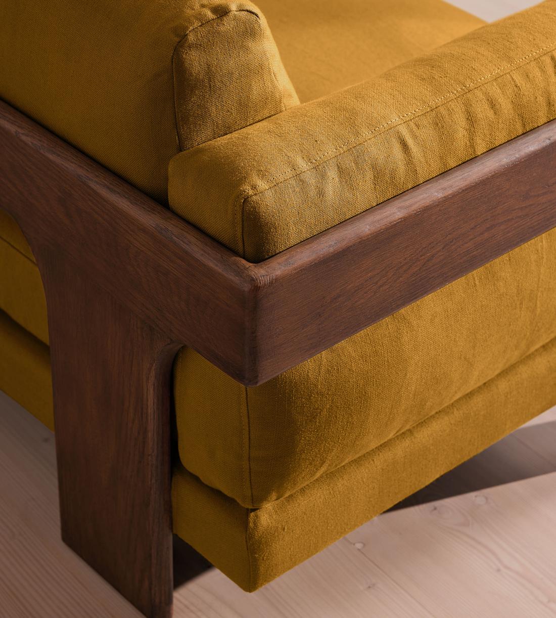 Marcia Three Seater Sofa - Linen - Turmeric - US - Images - Image 6