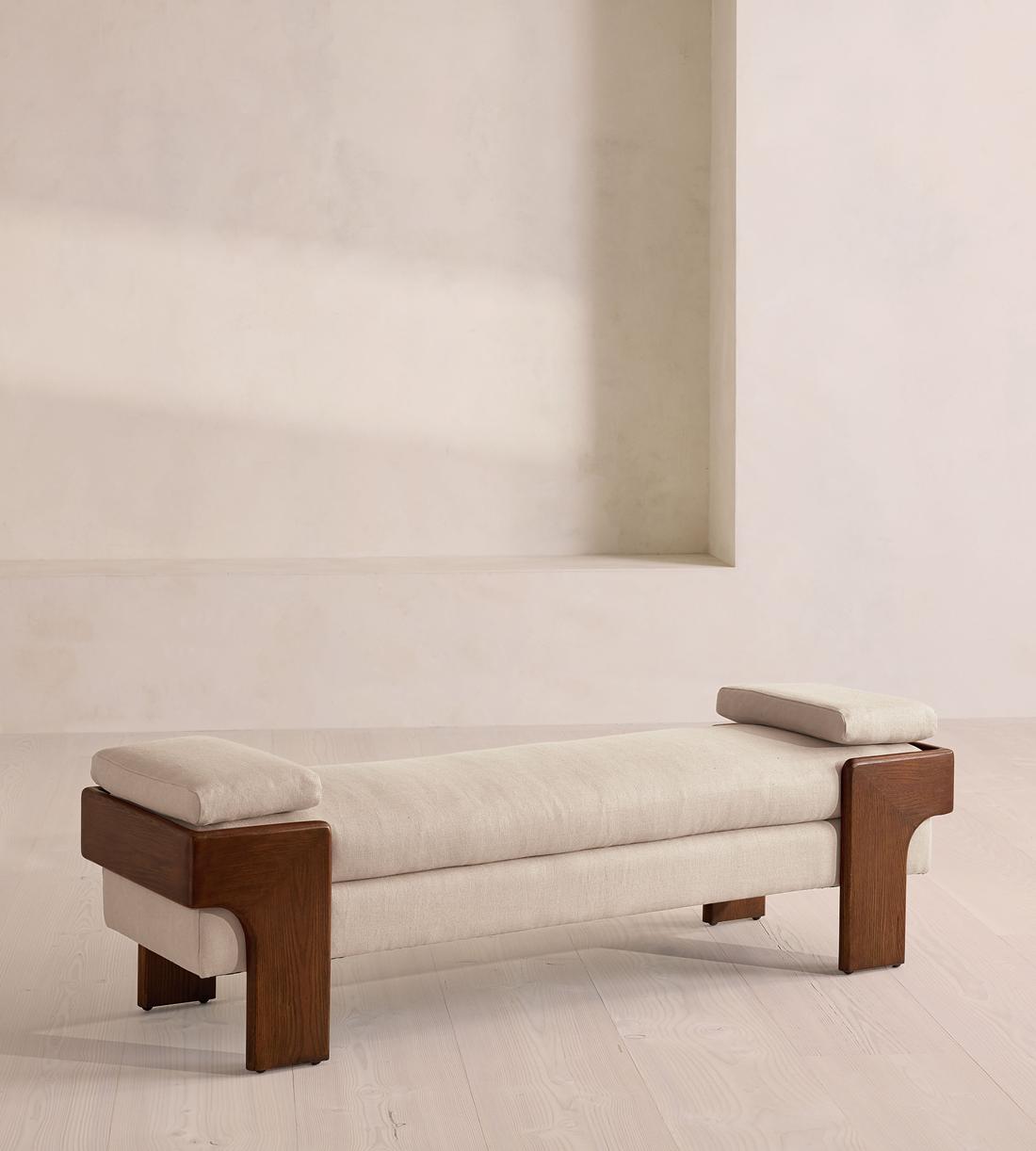 Marcia Bench - Linen - Bisque - US - Listing - Image 1