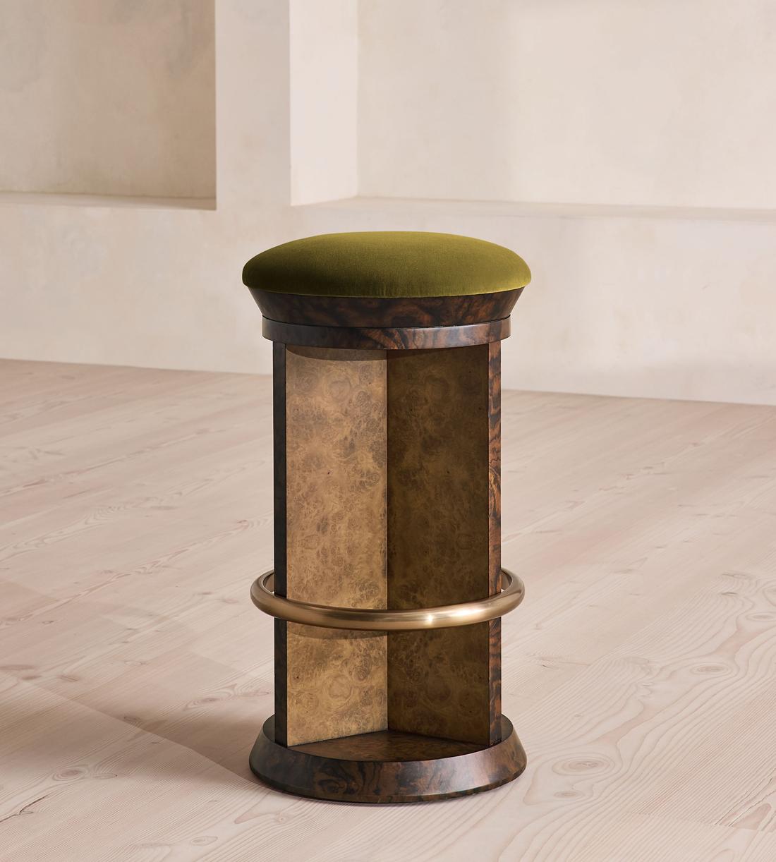 Rafaella Barstool - Velvet - Olive - US - Listing - Image 1