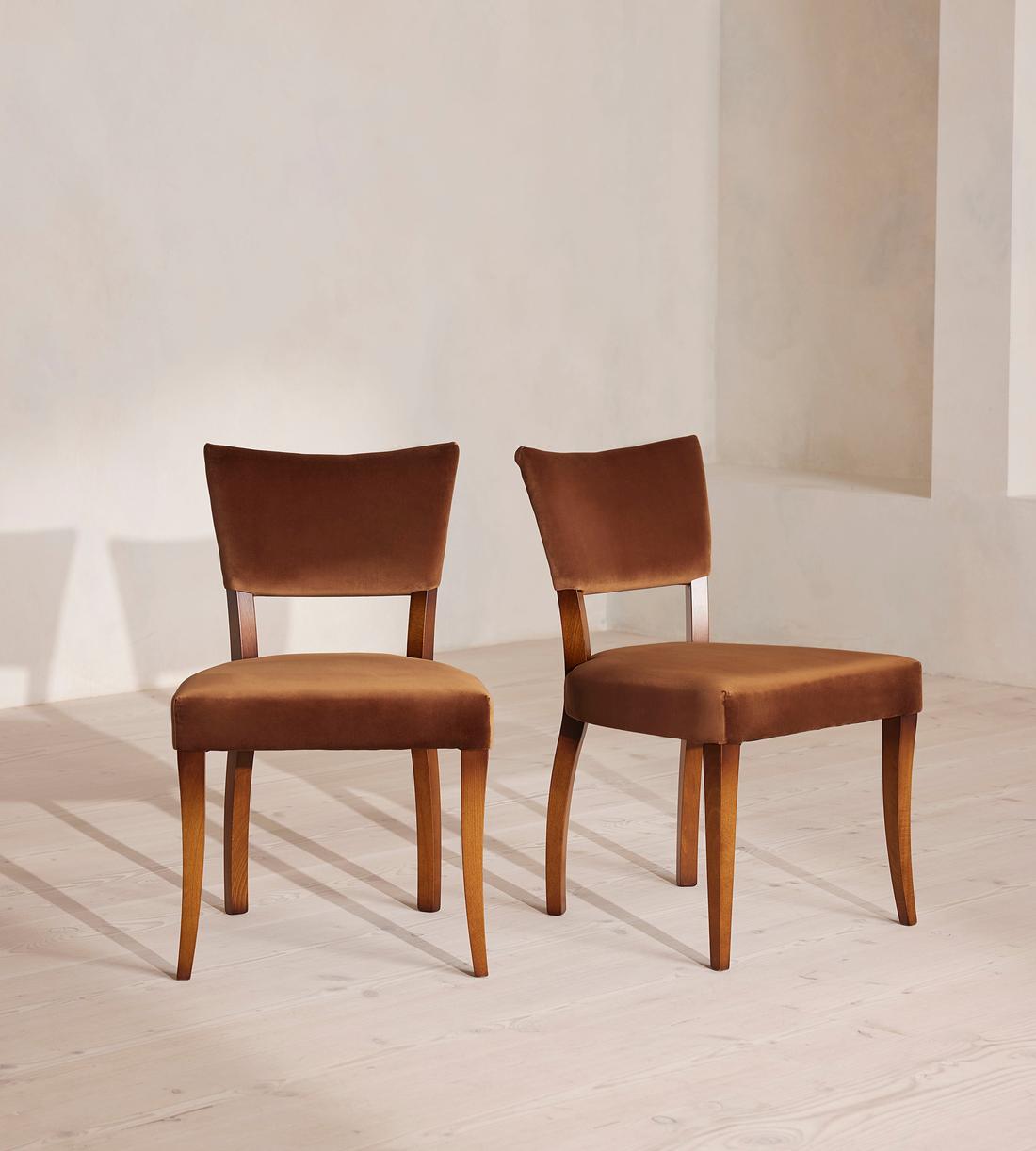 Pair of Molina Dining Chairs - Velvet - Cinnamon - UK - Images - Image 5