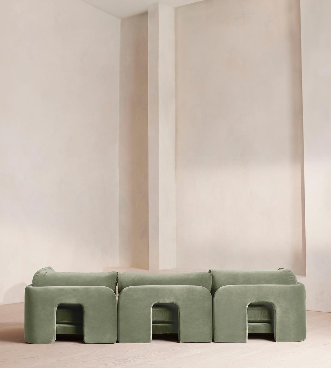 Odell Modular Sofa - Four Seater - Velvet - Seafoam - UK - Images - Image 3