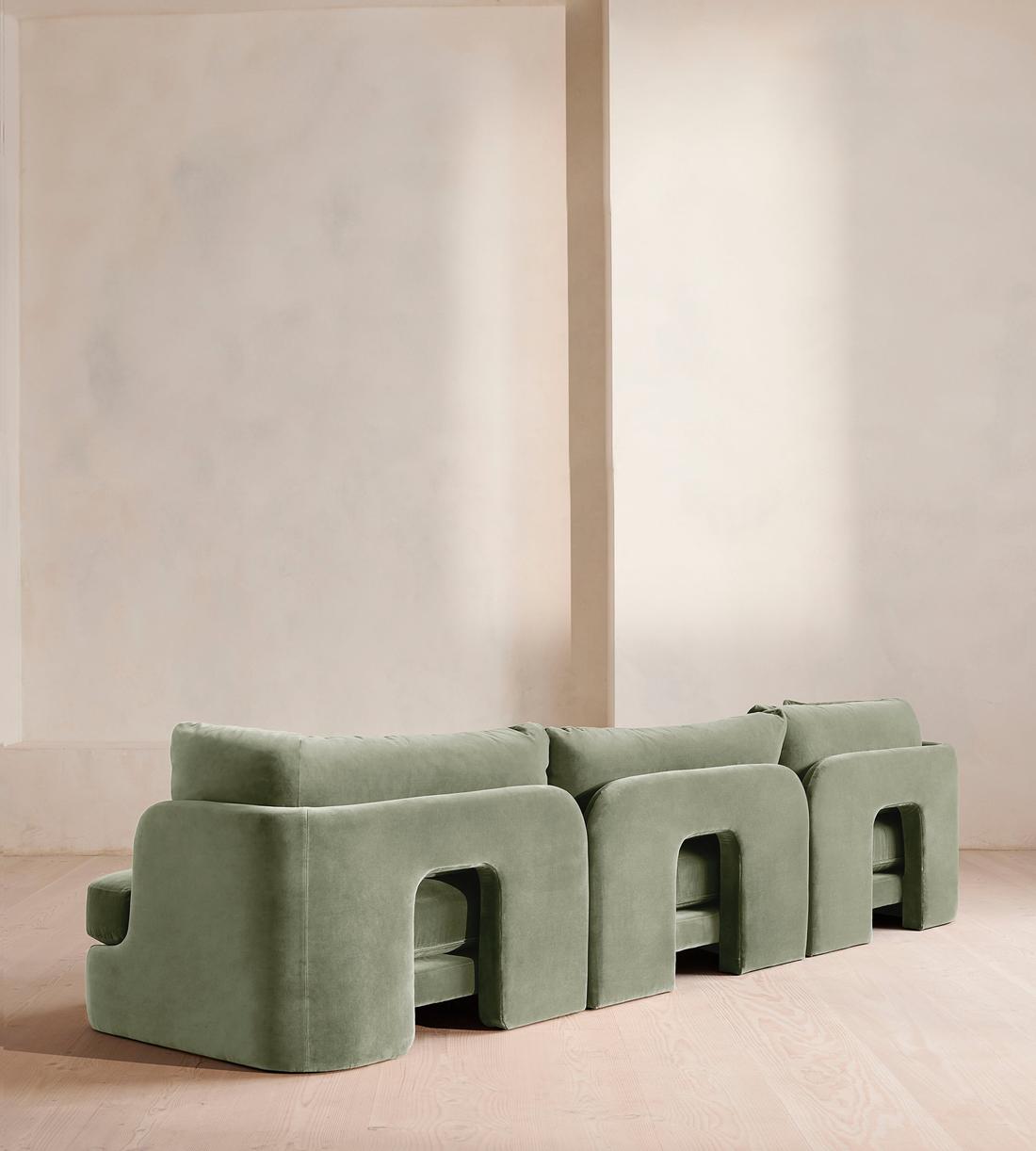 Odell Deeper Sit Modular Sofa - Four Seater - Velvet - Seafoam - UK - Images - Image 4