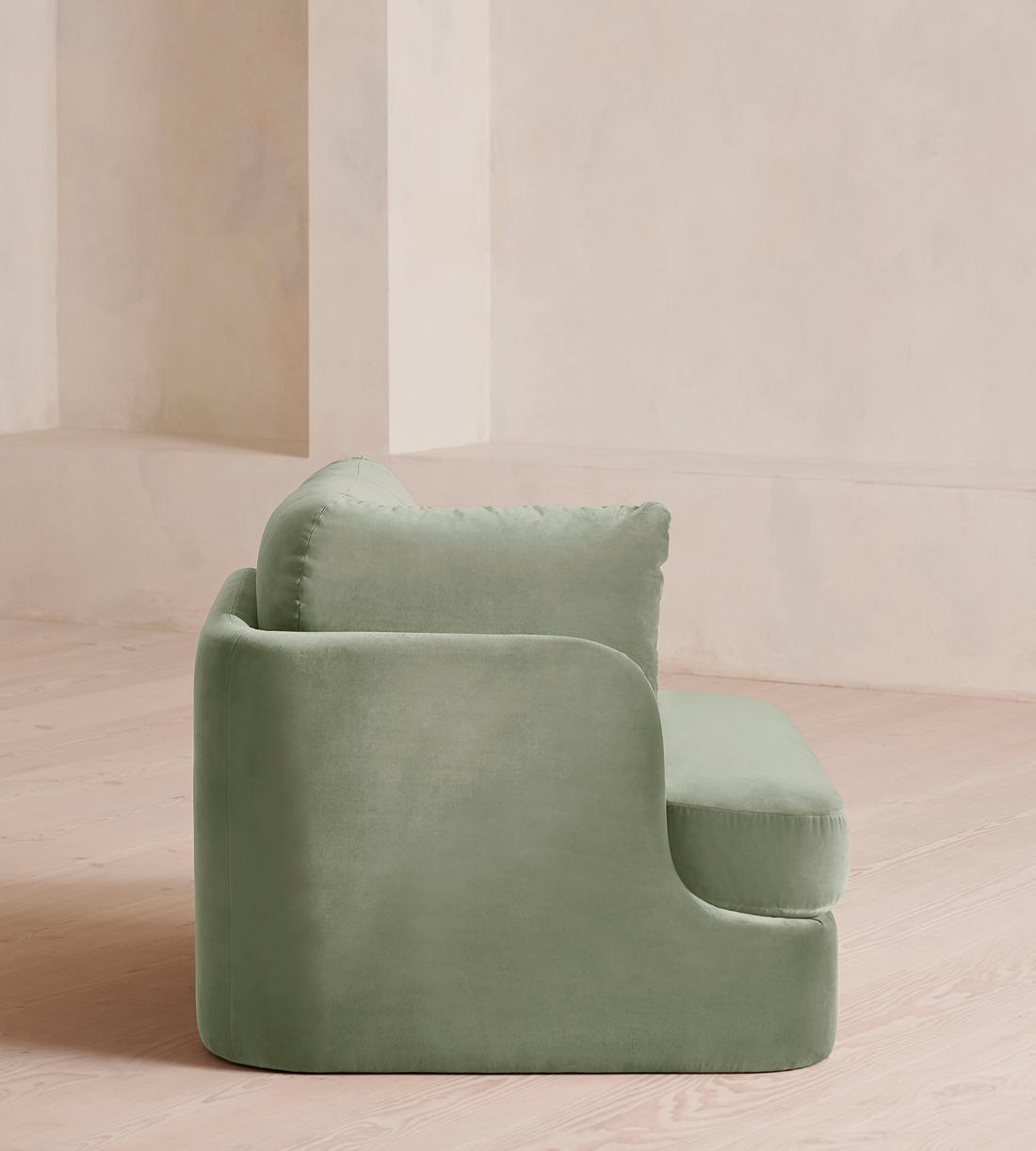 Odell Modular Sofa - Left Arm Module - Velvet - Seafoam - UK - Image 3