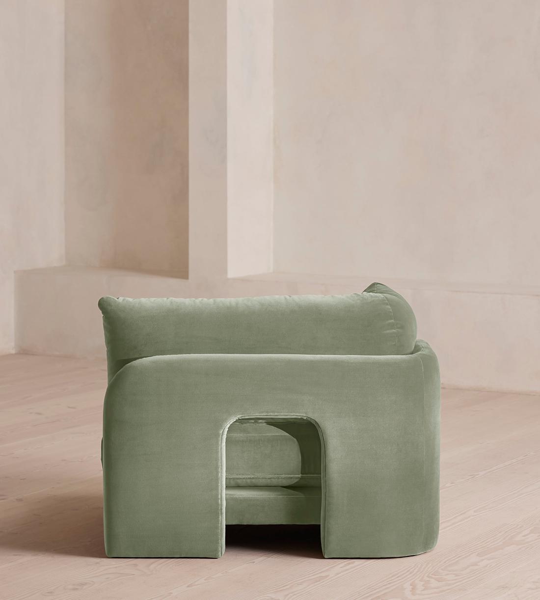 Odell Sectional Sofa - Left Arm Module - Velvet - Seafoam - US - Image 4