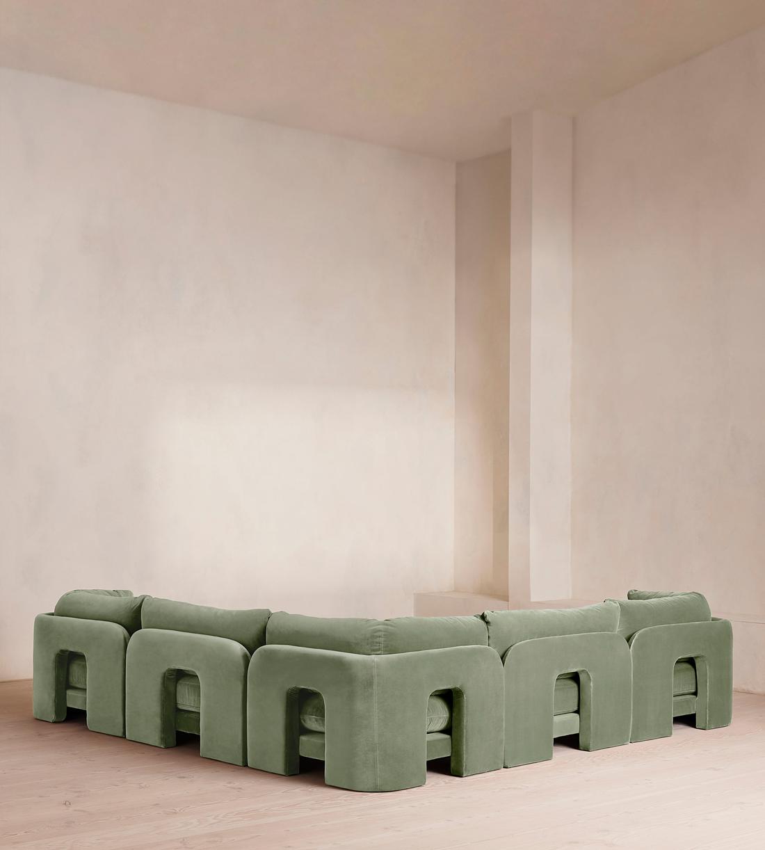 Odell Deeper Sit Modular Sofa - Corner Sofa - Velvet - Seafoam - UK - Images - Image 4