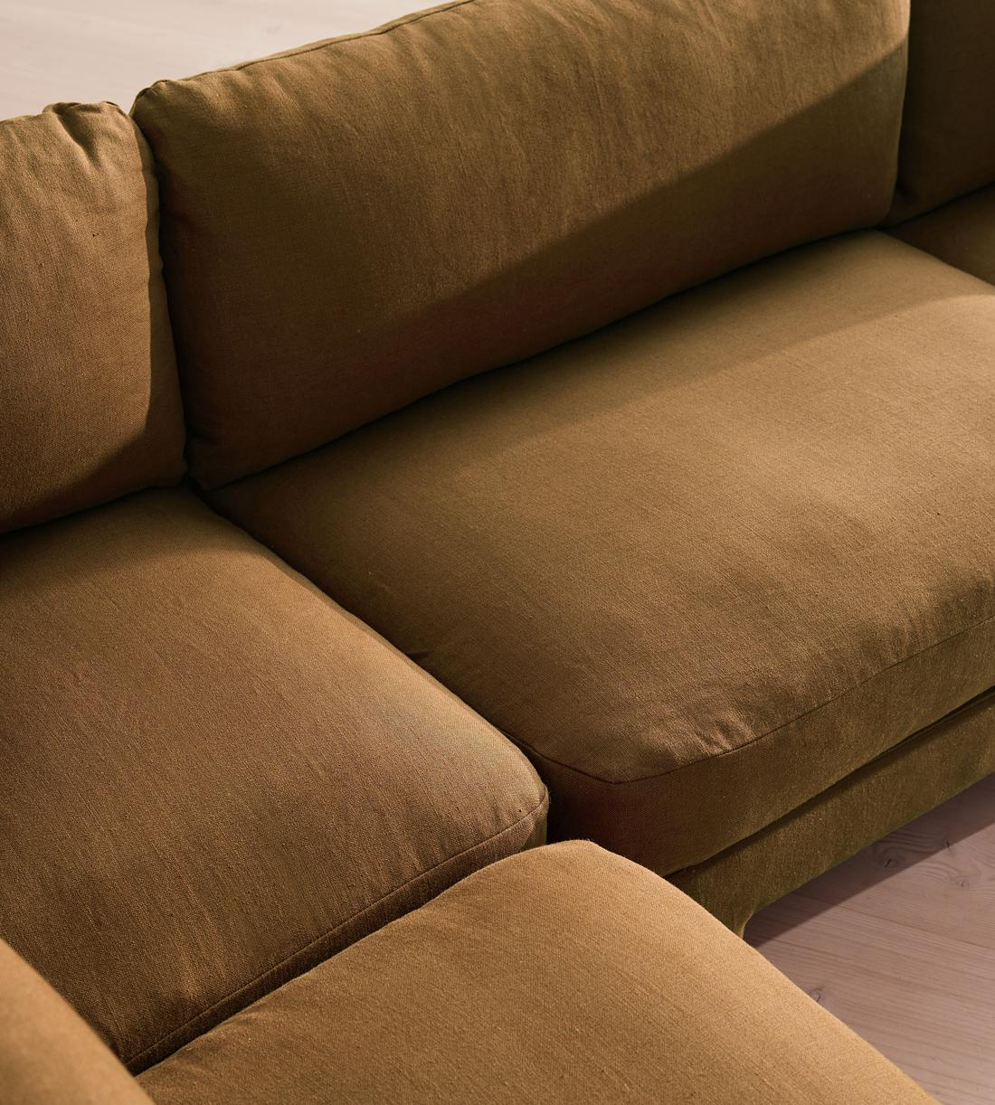 Odell Deeper Sit Sectional Sofa - Corner Sofa - Linen - Ochre - US - Images - Image 4