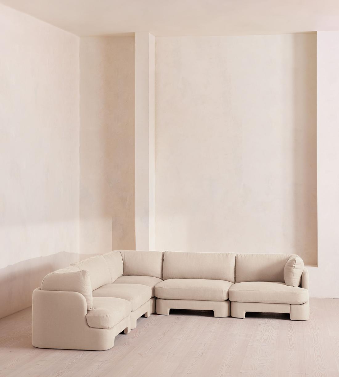 Odell Deeper Sit Sectional Sofa - Corner Sofa - Linen - Bisque - US - Listing - Image 2