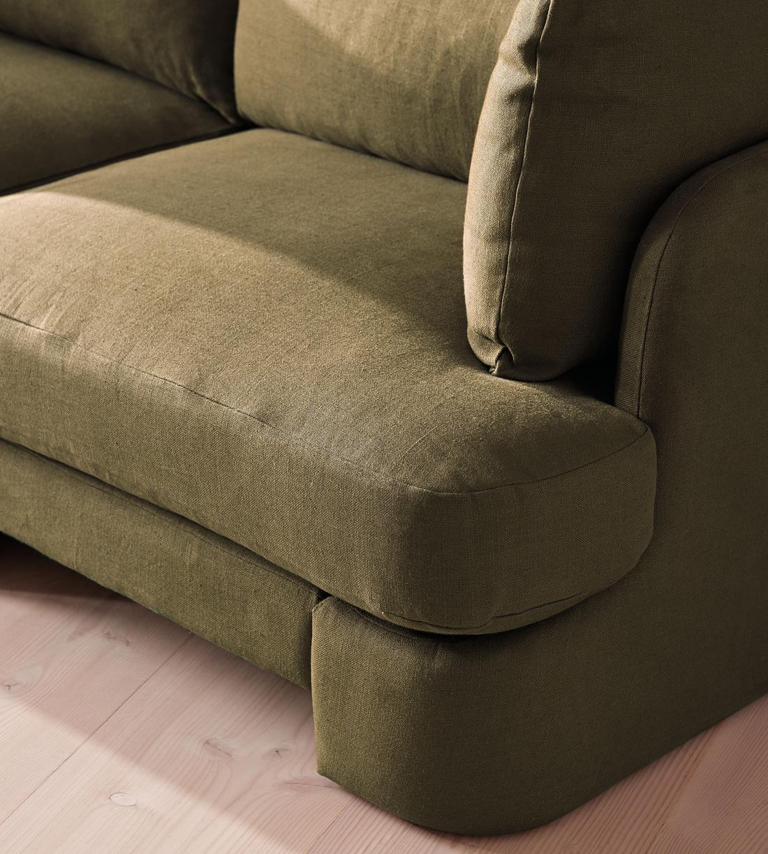 Odell Deeper Sit Modular Sofa - Corner Sofa - Linen - Sage - Images - Image 5