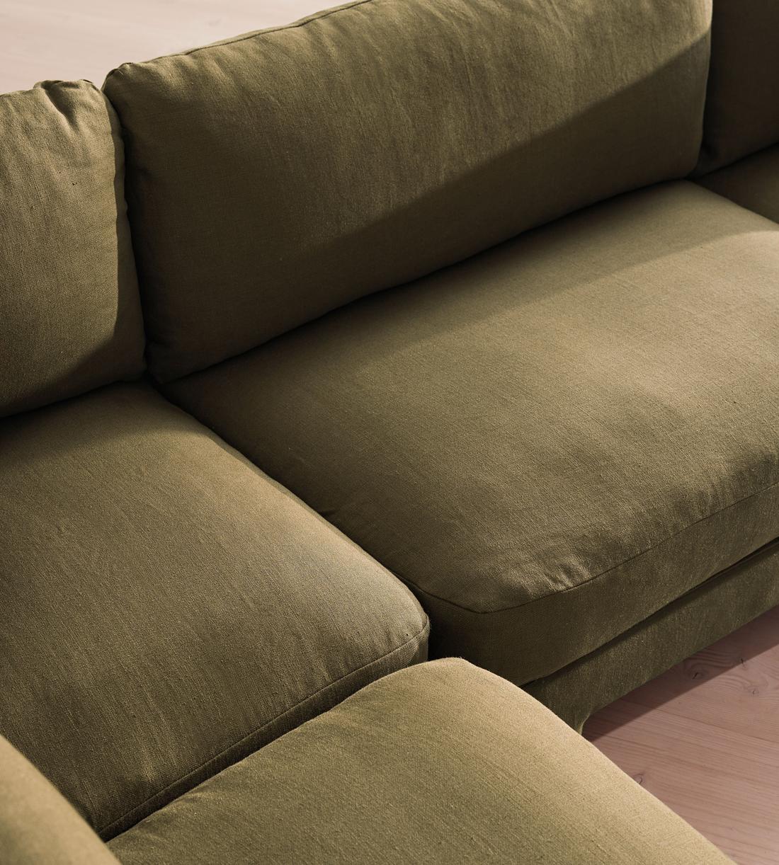 Odell Deeper Sit Sectional Sofa - Corner Sofa - Linen - Sage - US - Images - Image 4
