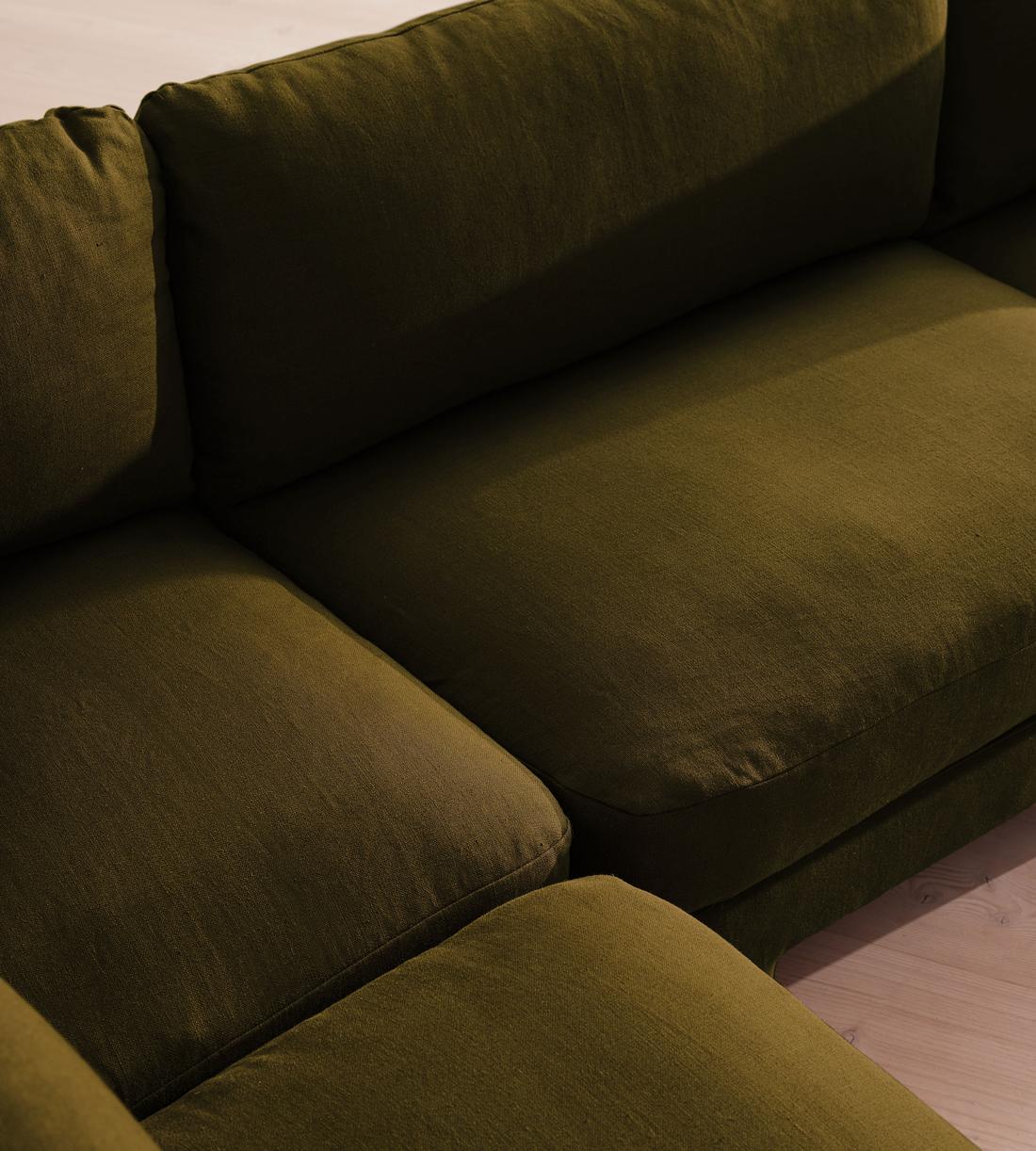 Odell Deeper Sit Modular Sofa - Corner Sofa - Linen - Olive - Images - Image 4