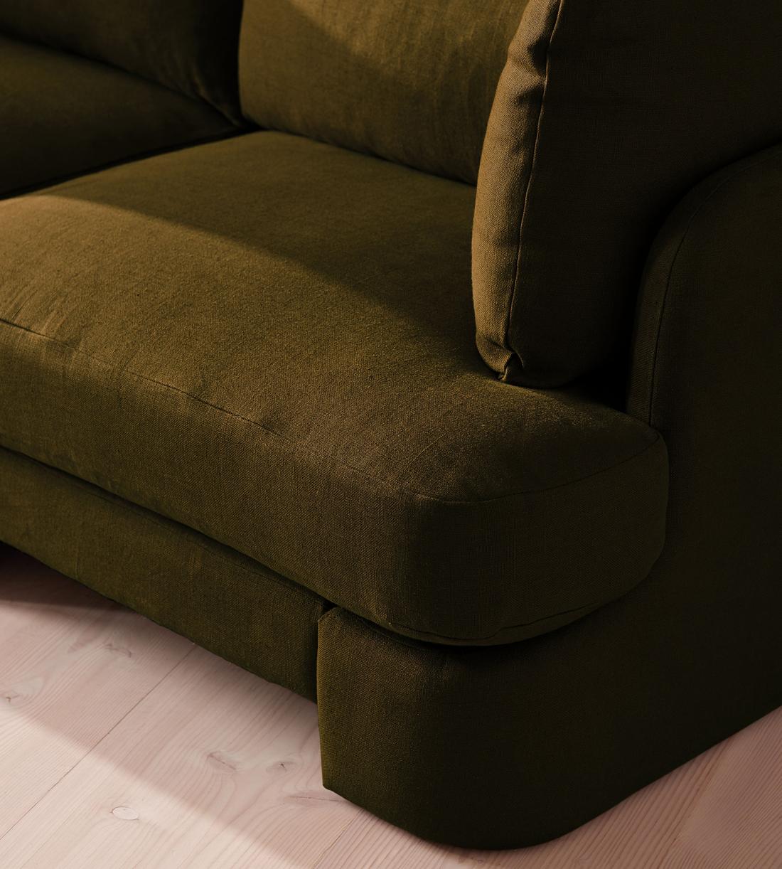 Odell Deeper Sit Modular Sofa - Corner Sofa - Linen - Olive - Images - Image 5