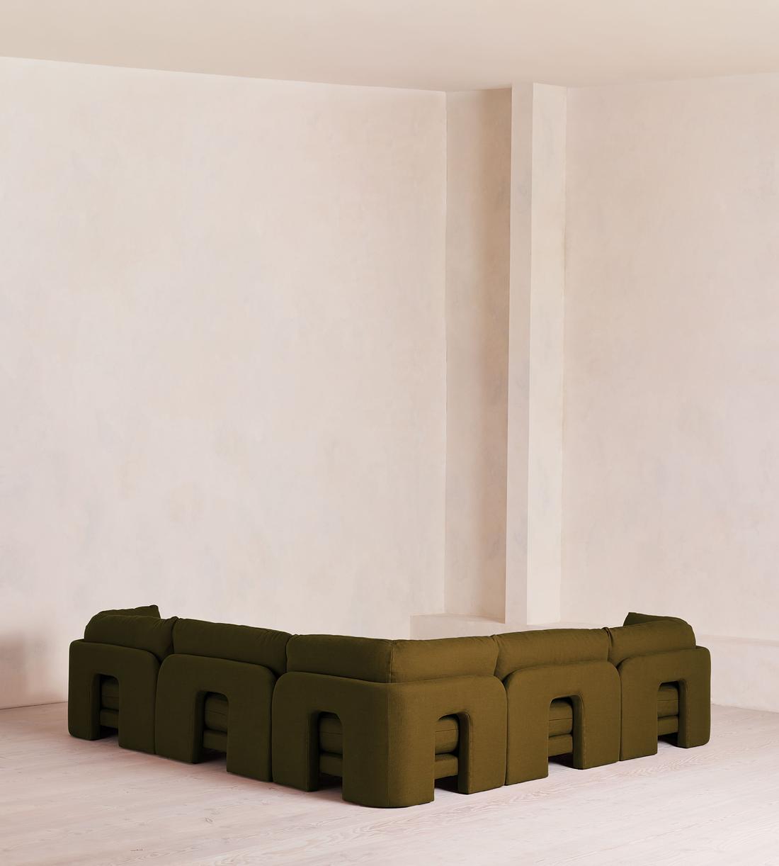 Odell Deeper Sit Sectional Sofa - Corner Sofa - Linen - Olive - US - Images - Image 3