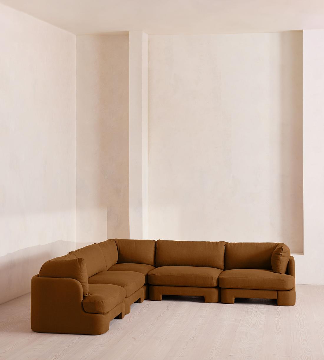 Odell Modular Sofa - Corner Sofa - Linen - Terracotta - UK - Listing - Image 2