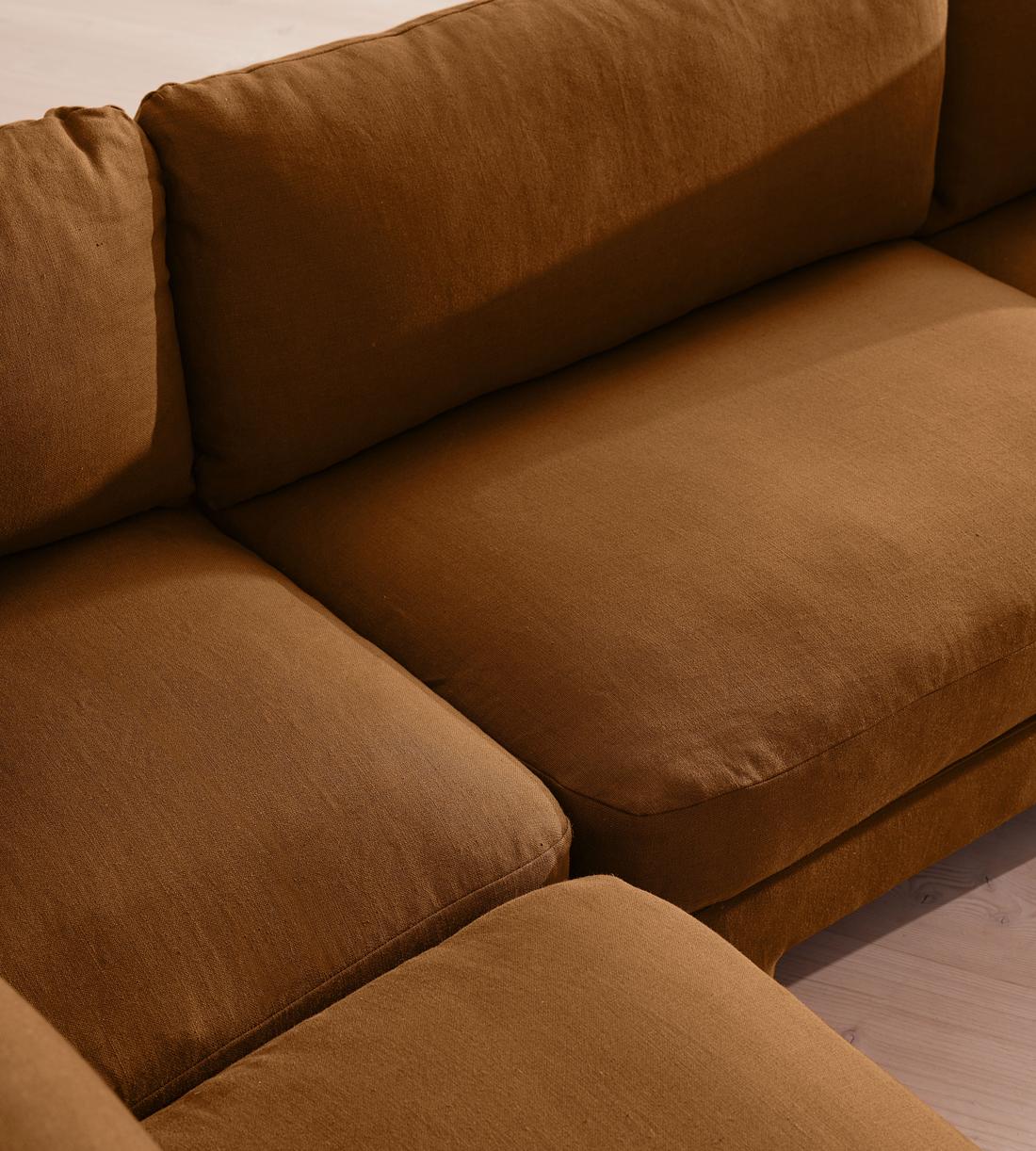 Odell Deeper Sit Modular Sofa - Corner Sofa - Linen - Terracotta - UK - Images - Image 4