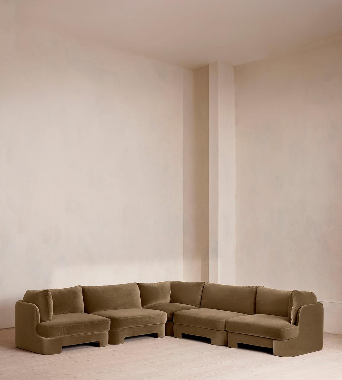Odell Modular Sofa - Corner Sofa - Velvet - Truffle - UK - Listing - Image 1