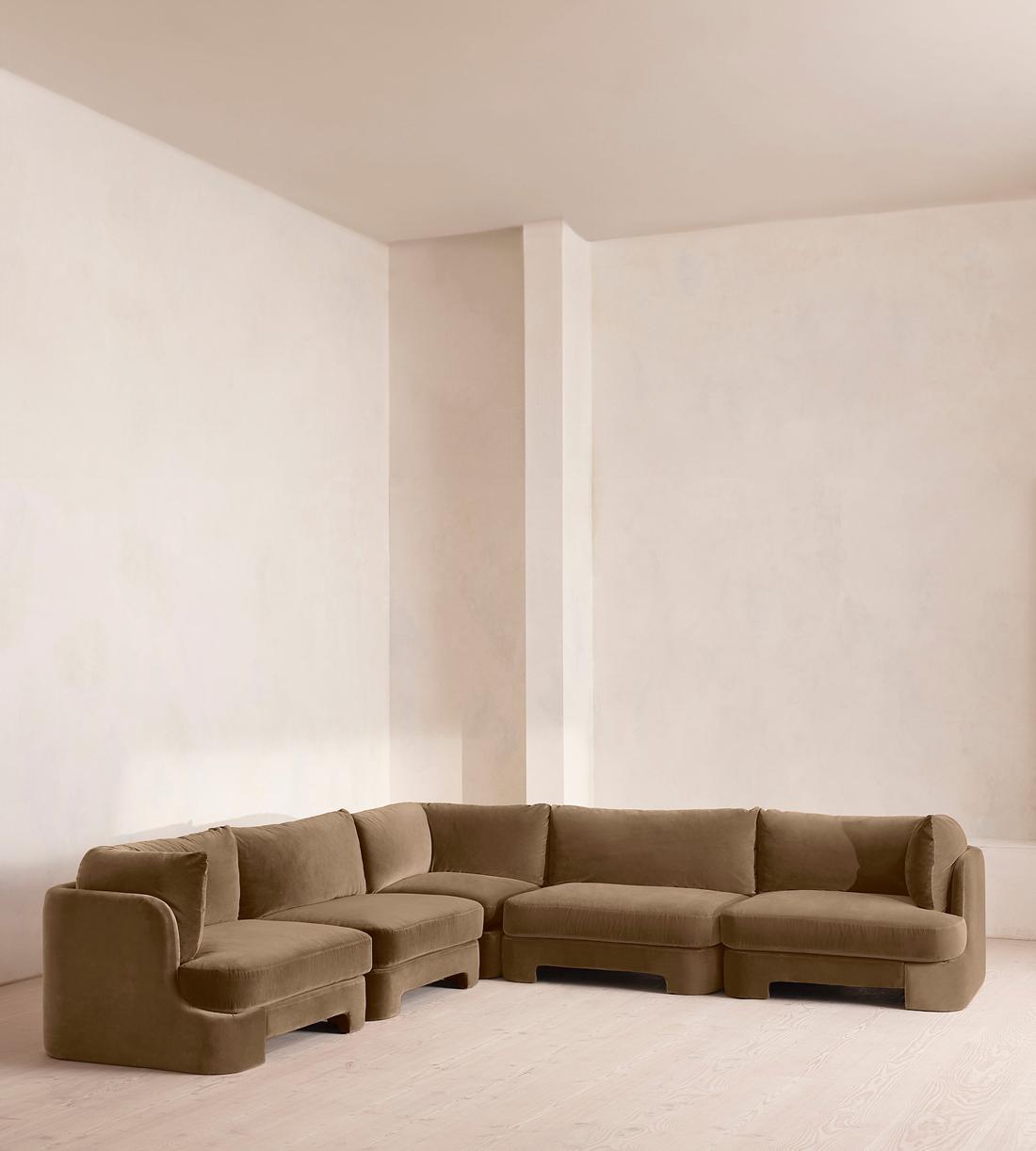 Odell Deeper Sit Sectional Sofa - Corner Sofa - Velvet - Truffle - US - Listing - Image 2