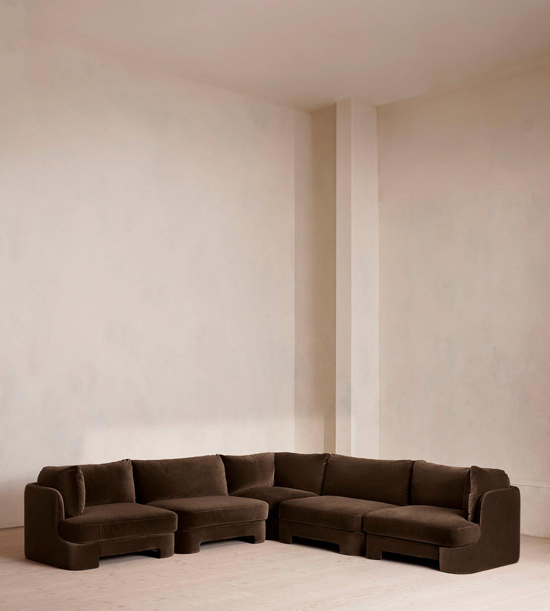 Odell Deeper Sit Sectional Sofa - Corner Sofa - Velvet - Chocolate US - Listing - Image 1