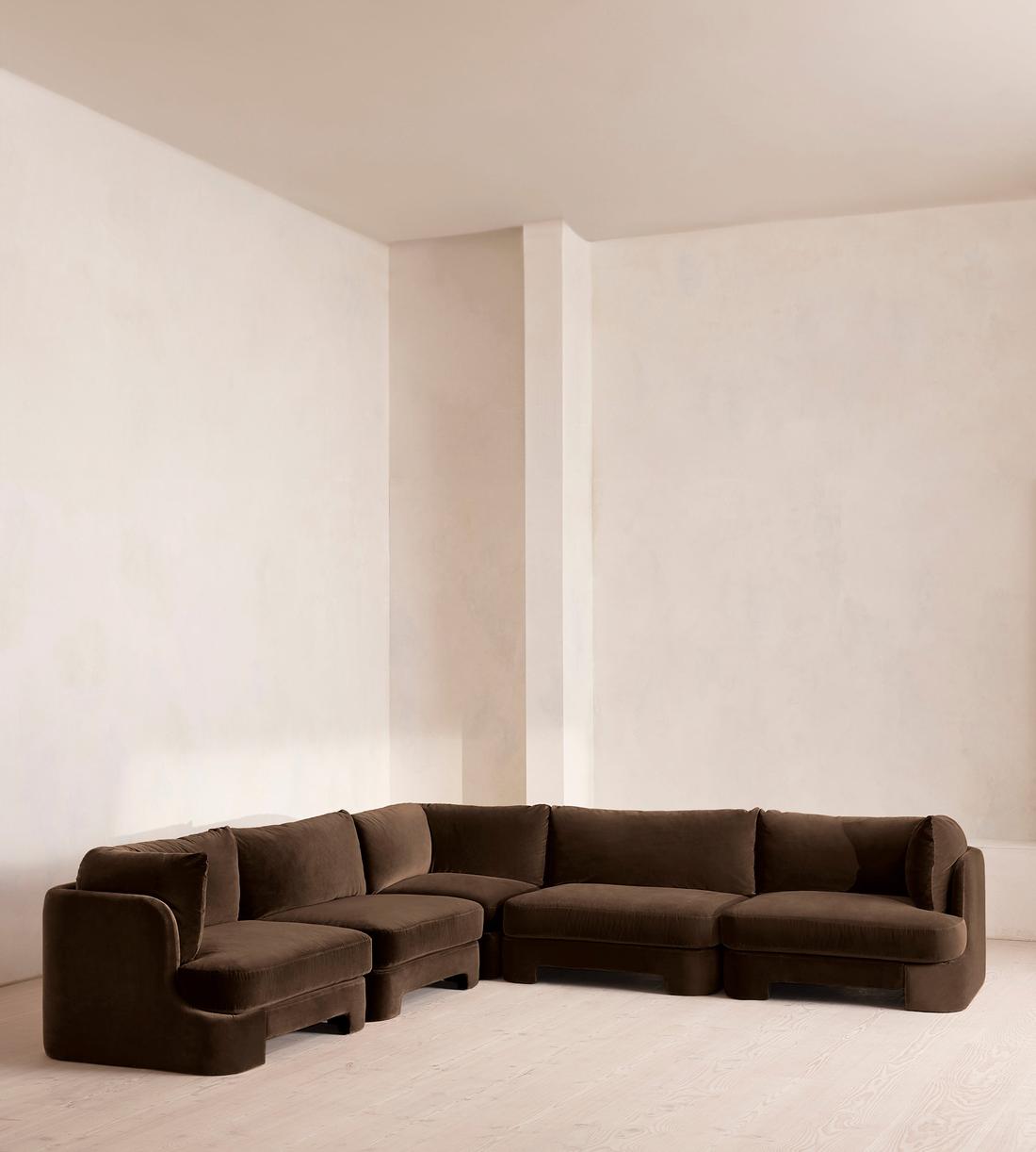 Odell Deeper Sit Sectional Sofa - Corner Sofa - Velvet - Chocolate US - Listing - Image 2