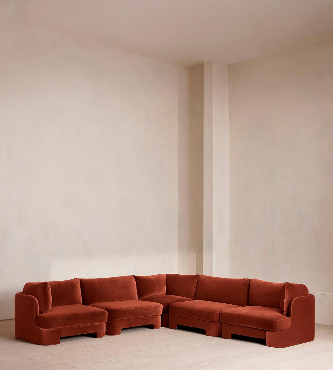 Odell Deeper Sit Modular Sofa - Corner Sofa - Velvet Rust UK - Listing - Image 1