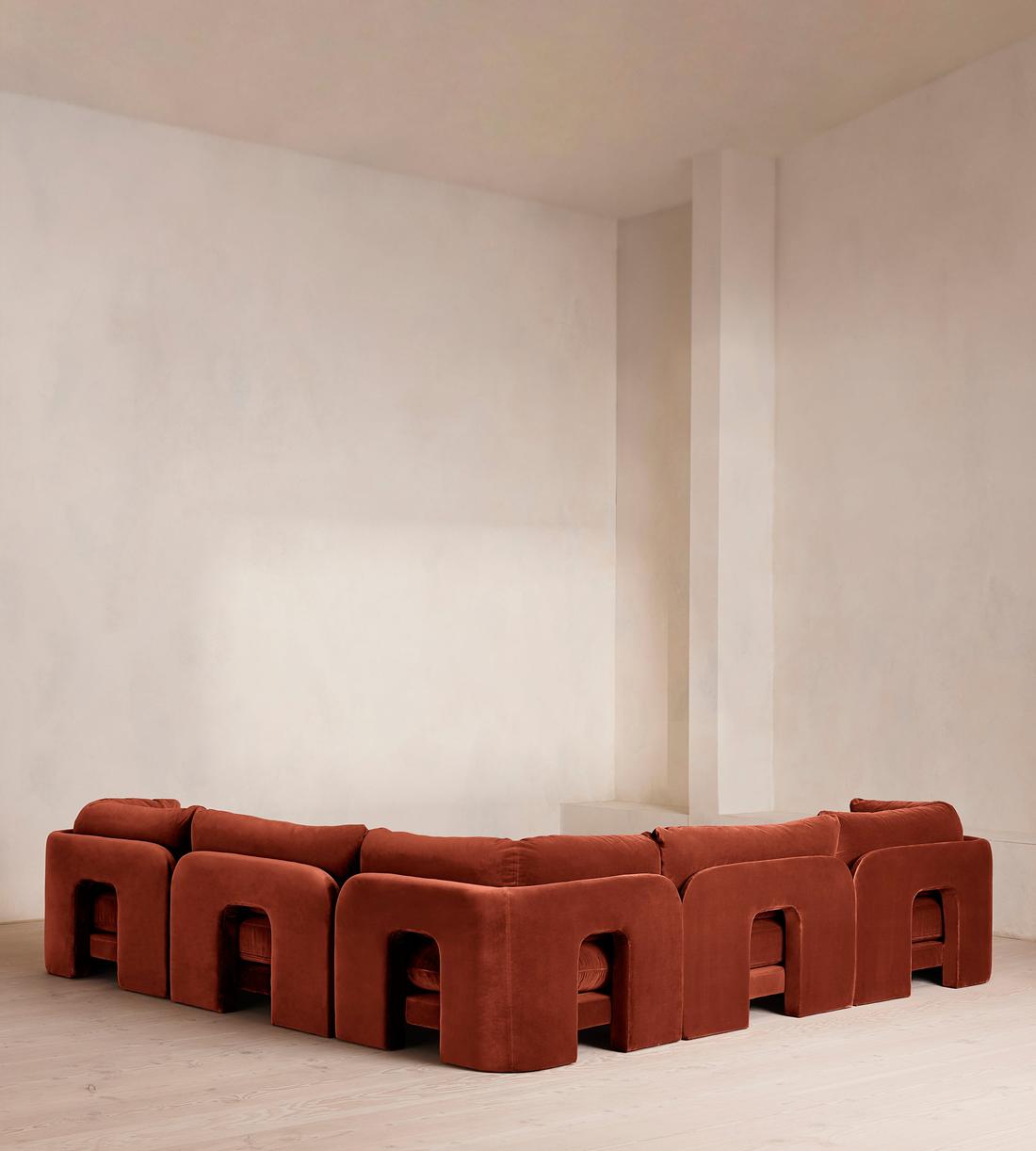 Odell Deeper Sit Modular Sofa - Corner Sofa - Velvet Rust UK - Images - Image 4