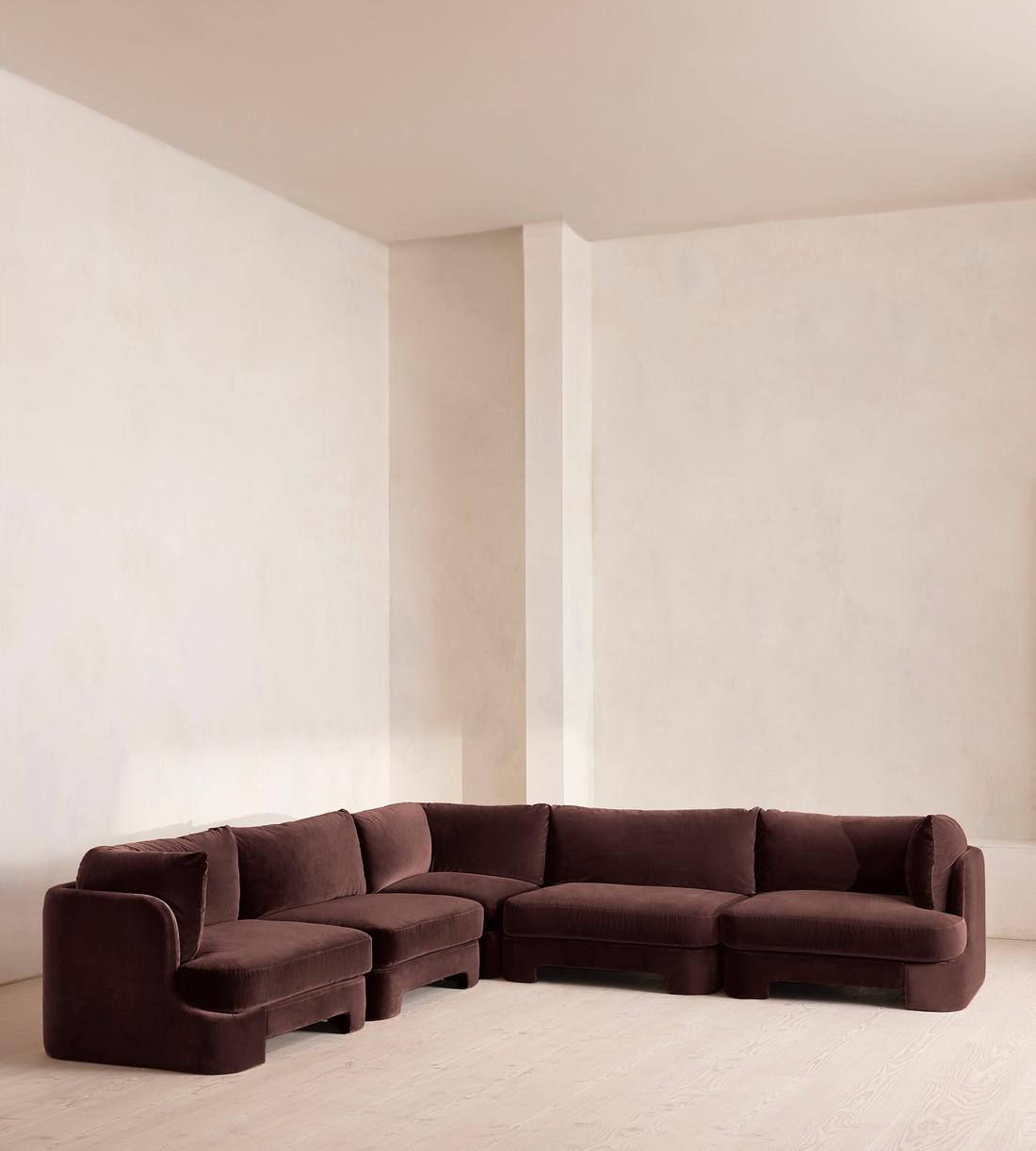 Odell Modular Sofa - Corner Sofa - Velvet - Aubergine - UK - Listing - Image 2