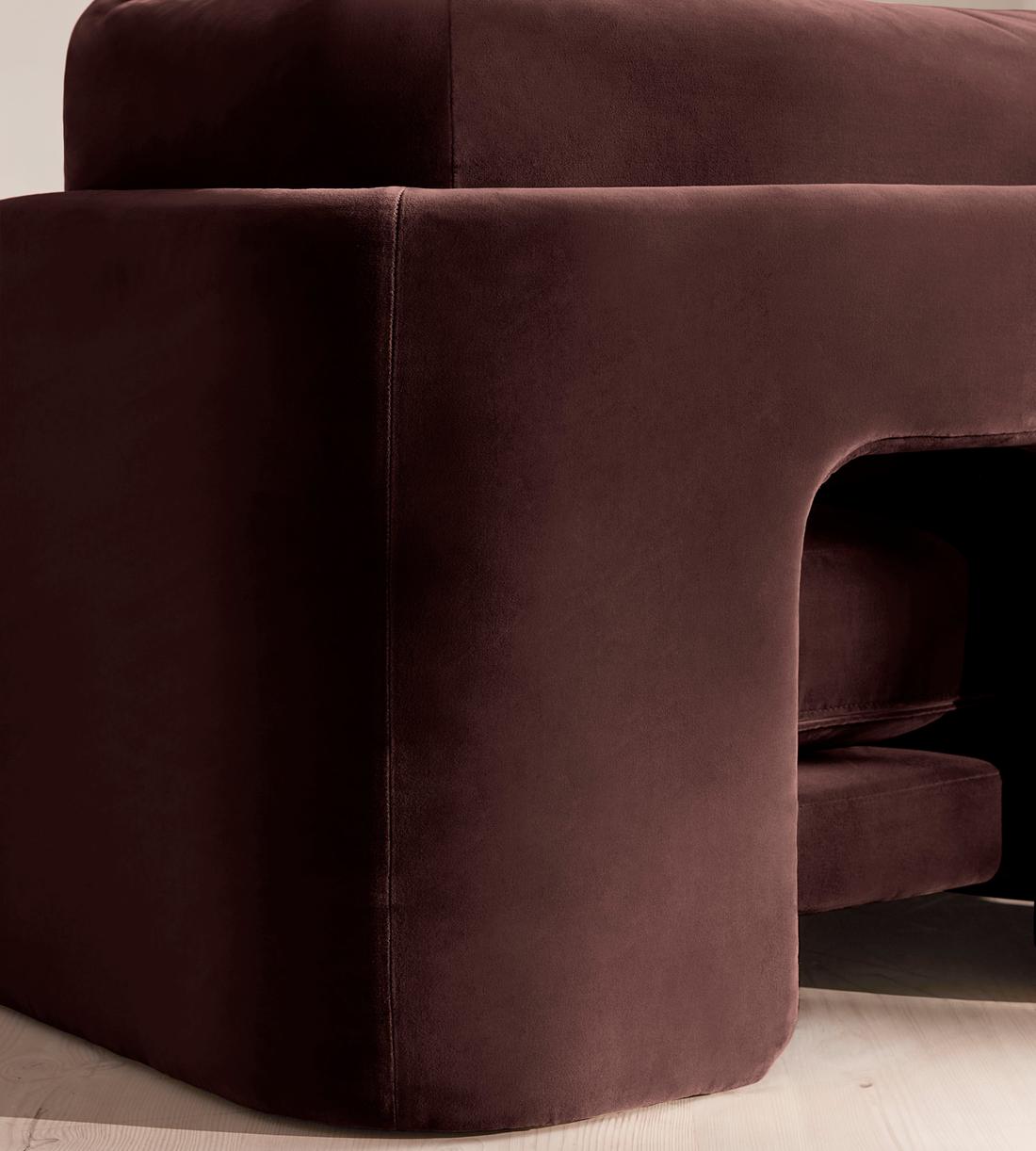 Odell Deeper Sit Sectional Sofa - Corner Sofa - Velvet - Aubergine - US - Images - Image 7