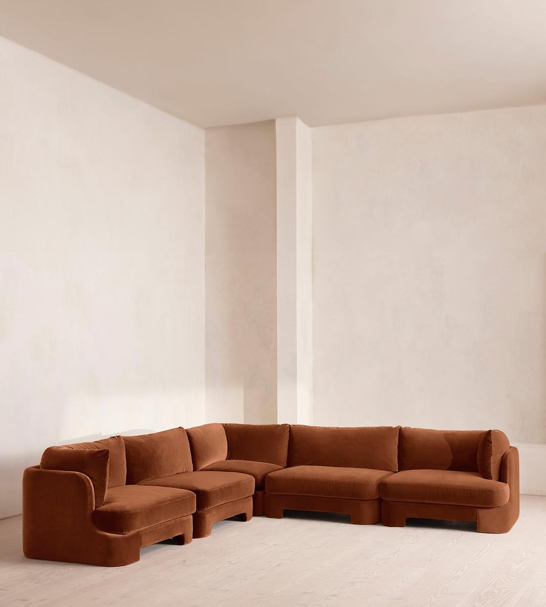 Odell Modular Sofa - Corner Sofa - Velvet - Cinnamon - UK - Listing - Image 2