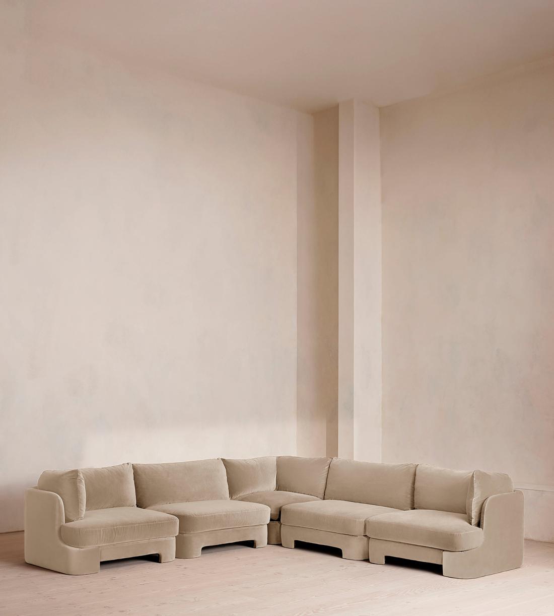 Odell Modular Sofa - Corner Sofa - Velvet - Oyster - UK - Listing - Image 1
