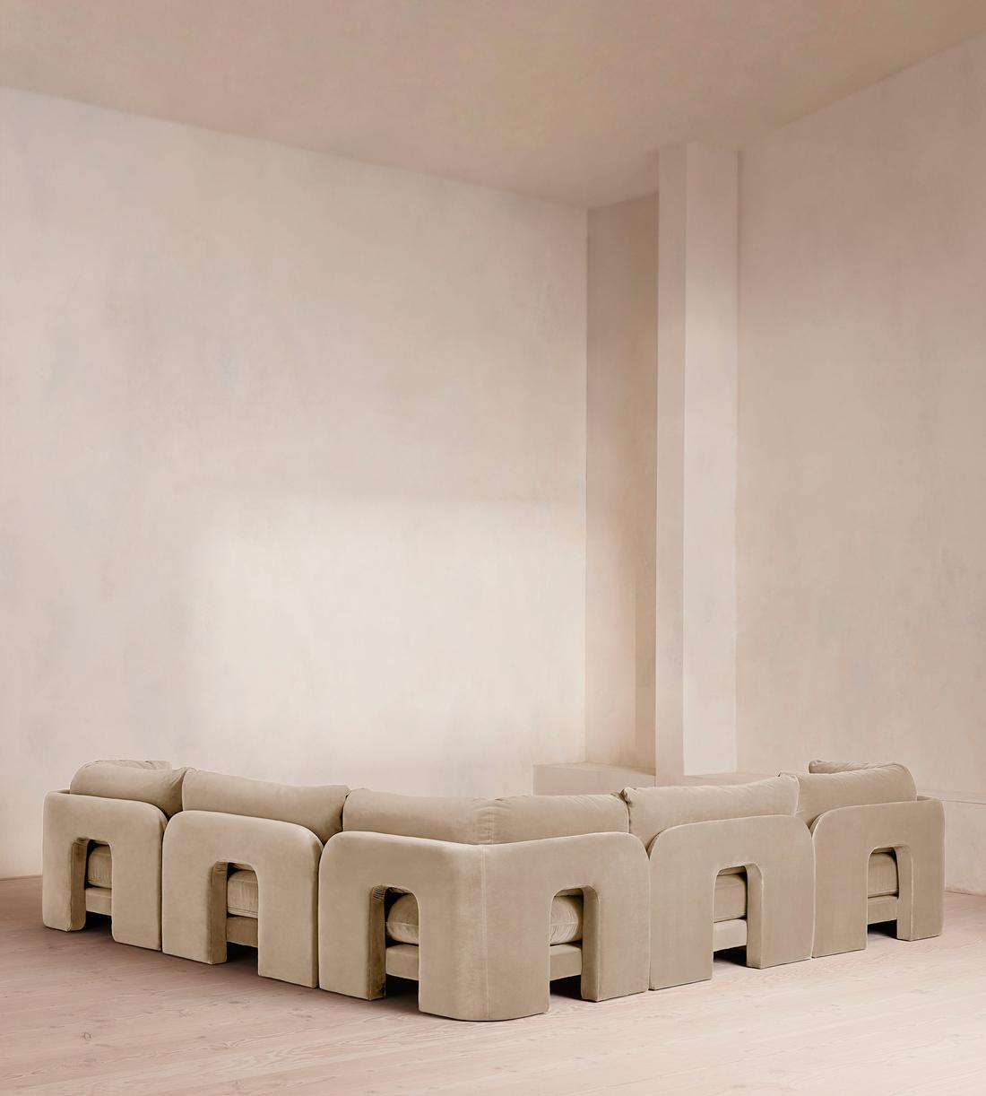 Odell Deeper Sit Sectional Sofa - Corner Sofa - Velvet - Oyster - US - Images - Image 4