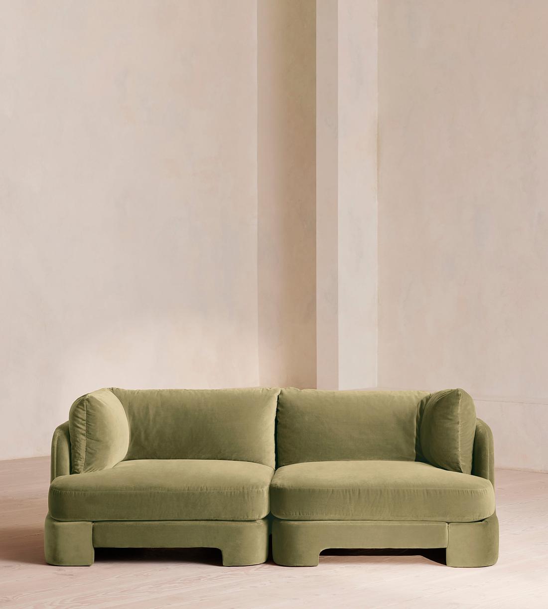 Odell Modular Sofa - Three Seater - Velvet - Lichen - Listing - Image 1
