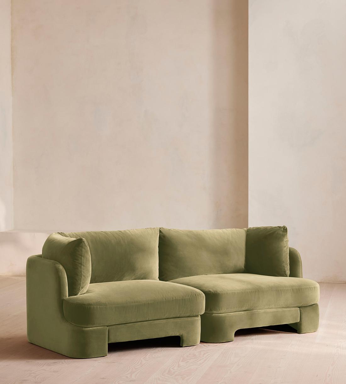 Odell Deeper Sit Sectional Sofa - Three Seater - Velvet Lichen US - Listing - Image 2