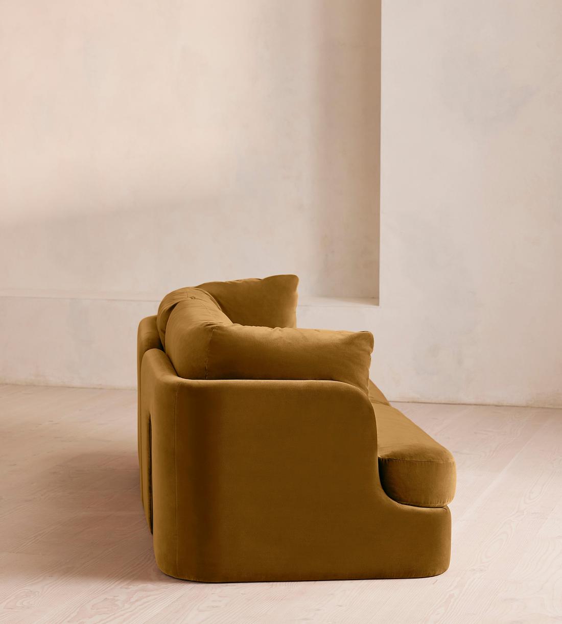 Odell Sectional Sofa - Three Seater - Velvet - Mustard - US - Images - Image 4