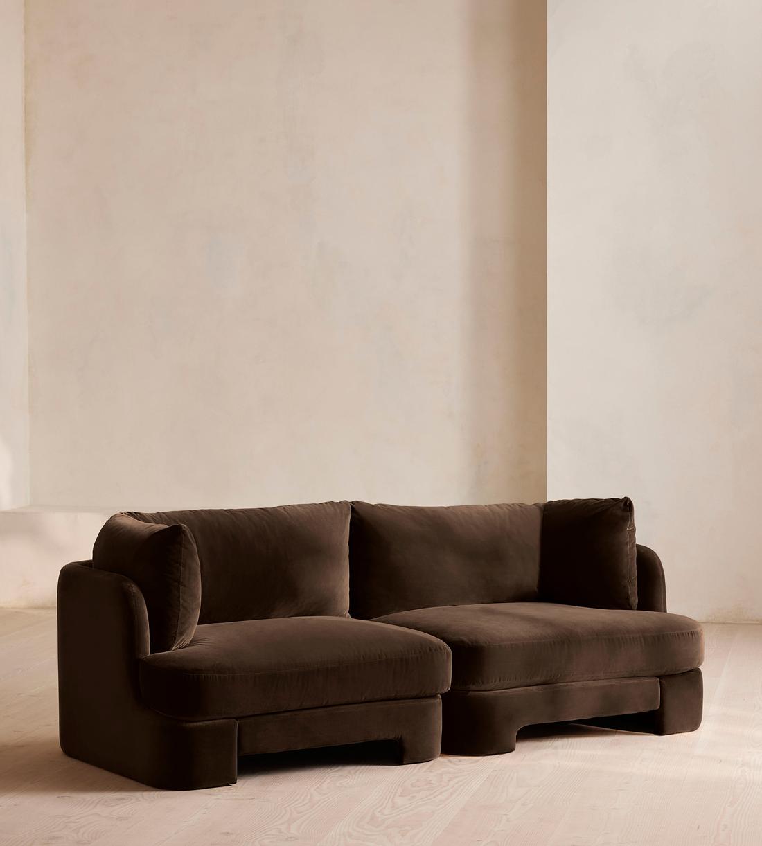Odell Deeper Sit Modular Sofa - Three Seater - Velvet - Chocolate UK - Listing - Image 2