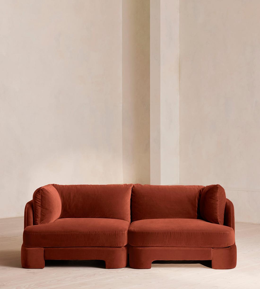 Odell Deeper Sit Modular Sofa - Three Seater - Velvet Rust UK - Listing - Image 1