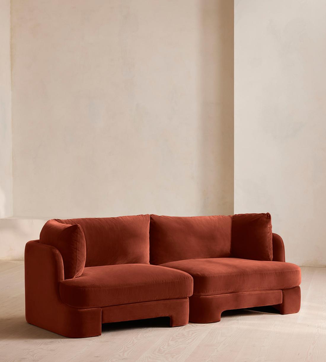 Odell Deeper Sit Modular Sofa - Three Seater - Velvet Rust UK - Listing - Image 2