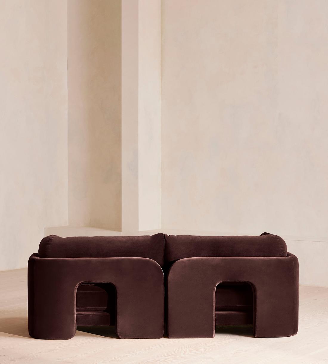 Odell Deeper Sit Sectional Sofa - Three Seater - Velvet - Aubergine - US - Images - Image 4