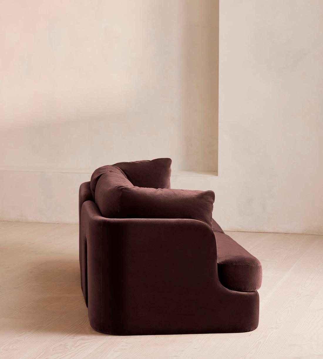 Odell Sectional Sofa - Three Seater - Velvet - Aubergine - US - Images - Image 3