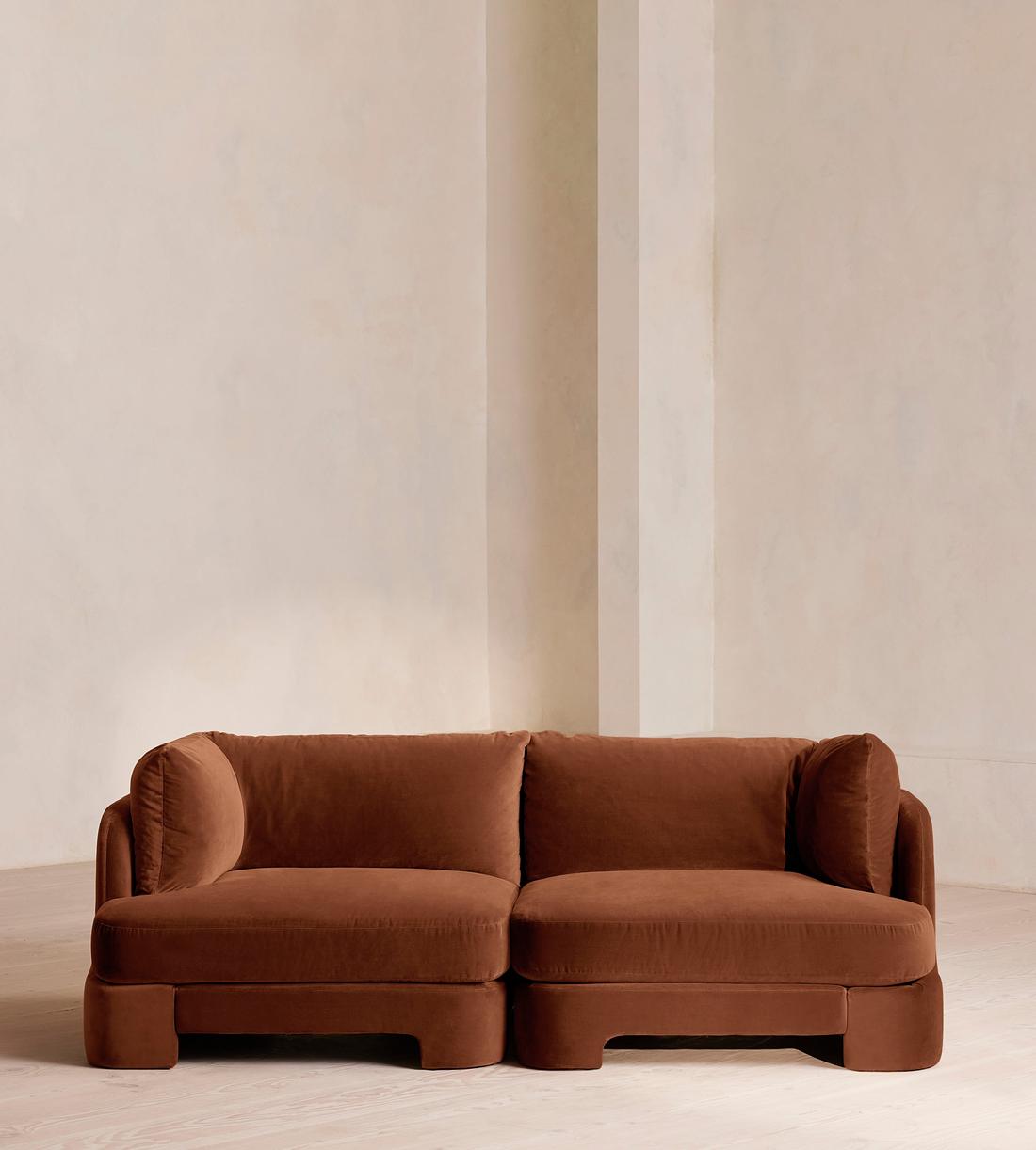 Odell Modular Sofa - Three Seater - Velvet - Cinnamon - UK - Listing - Image 1